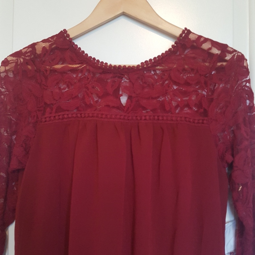 ❌SOLD❌NWT Burgundy swing dress (M) - Picture 4 of 6